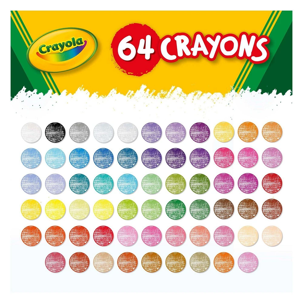 Crayola - Crayons de couleur - 64 ct 64 crayons de cire