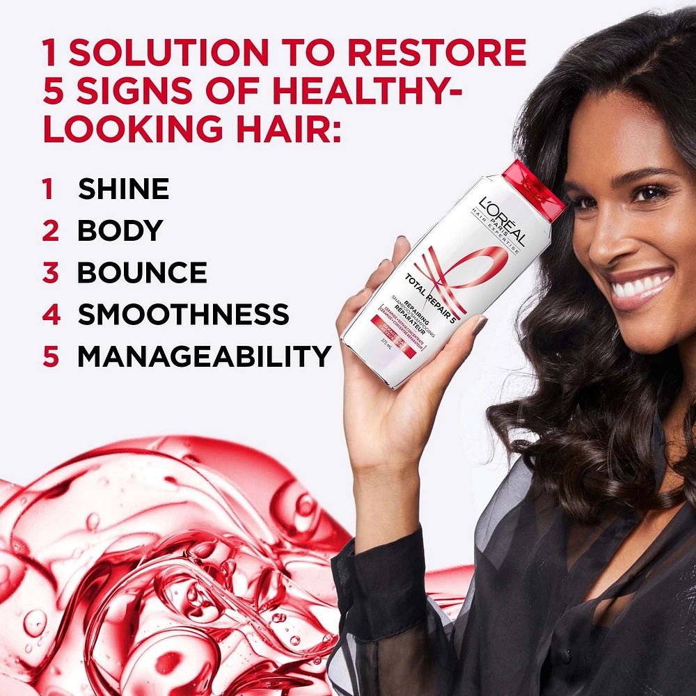 L'Oréal Paris Total Repair 5 Shampoo Repairing Shampoo 375 ml, Damaged Hair Repairing Shampoo