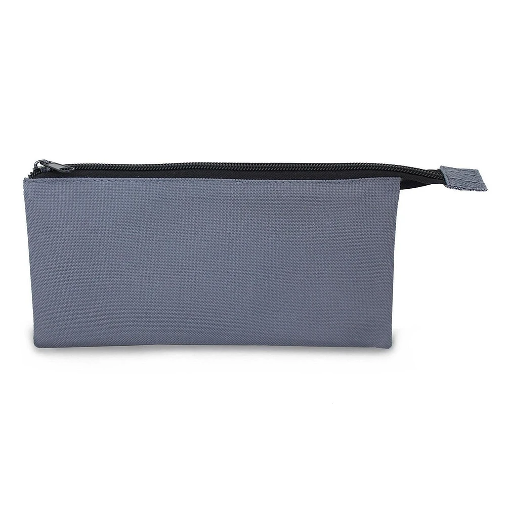 Pen+Gear 3 Pocket Pencil Pouch in Grey Polyester with Black Zip