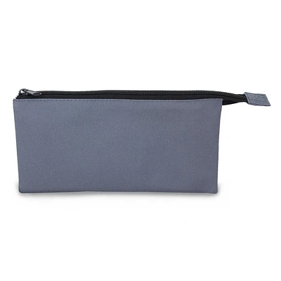 Pen+Gear 3 Pocket Pencil Pouch in Grey Polyester with Black Zip