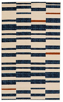 Tapis Capri Leslie os & bleu de 6 pi 5 po x 9 pi 3 po