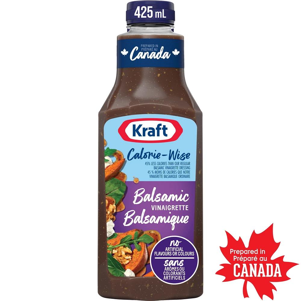 Vinaigrette Balsamique Calorie-Wise, Bouteille KRAFT VIN. C.WISE BALSAMIQUE 425