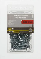 8x1-1/4" Flat Head Wood Screw 100 Pieces, Used in place of nails for superior holding power and where disassembly is required.