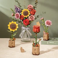 Rolife DIY Wooden Flower Red Rose TW042