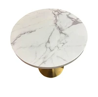 Sleek and Glamorous Damen Brass Faux Marble (Stone) Dining Table, – A Luxurious Blend of Modern Elegance and Timeless Design, Featuring a Stunning Brass Finish and Faux Marble Top