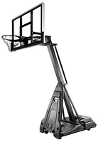 Panneau, panier et filet de basketball portatif réglable en verre trempé Spalding The Beast Stealth avec anneau détachable, 60 po
