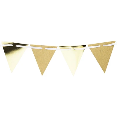 Bannière drapeau à paillettes or 1 pièce