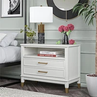 CosmoLiving by Cosmopolitan Westerleigh, table de chevet large, blanc