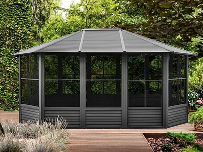 Florence Solarium Metal Roof 12'x15' Black