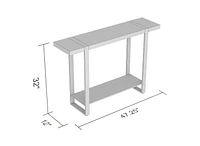 Safdie & Co. Console Table, 1 Shelf, Brown Reclaimed Wood Top & Black Metal Legs.