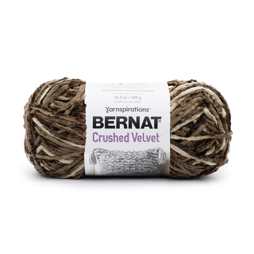 Bernat® Crushed Velvet™ Yarn, Polyester #5 Bulky, 10.5oz/300g, 315 Yards, Soft multi-tonal velvet yarn