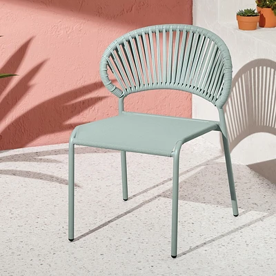 Mainstays Patio Wicker & Sling Stacking Chair, Handwoven wicker