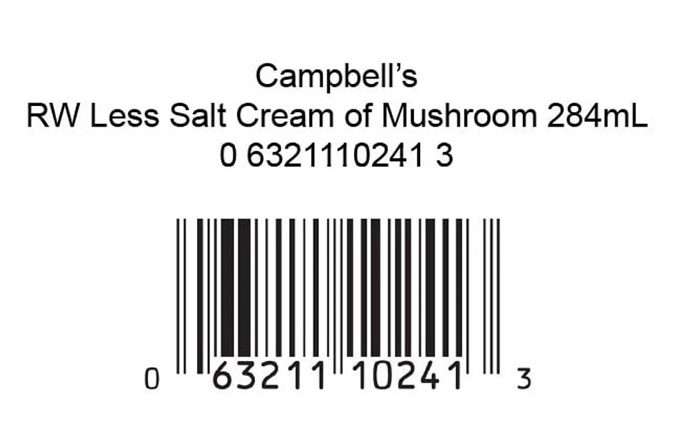Soupe condensée Campbell’sMD, Crème de champignons 40% moins de sodium, longue conservation 284 ml
