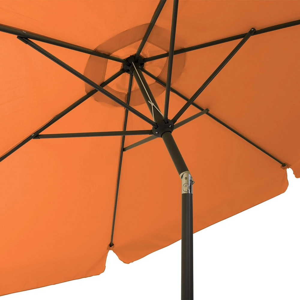 Parasol de jardin rond inclinable CorLiving de 3 m avec rabats latéraux et cadre en acier