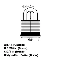 Cadenas Laminé Master Lock 1-3/4 po 1D