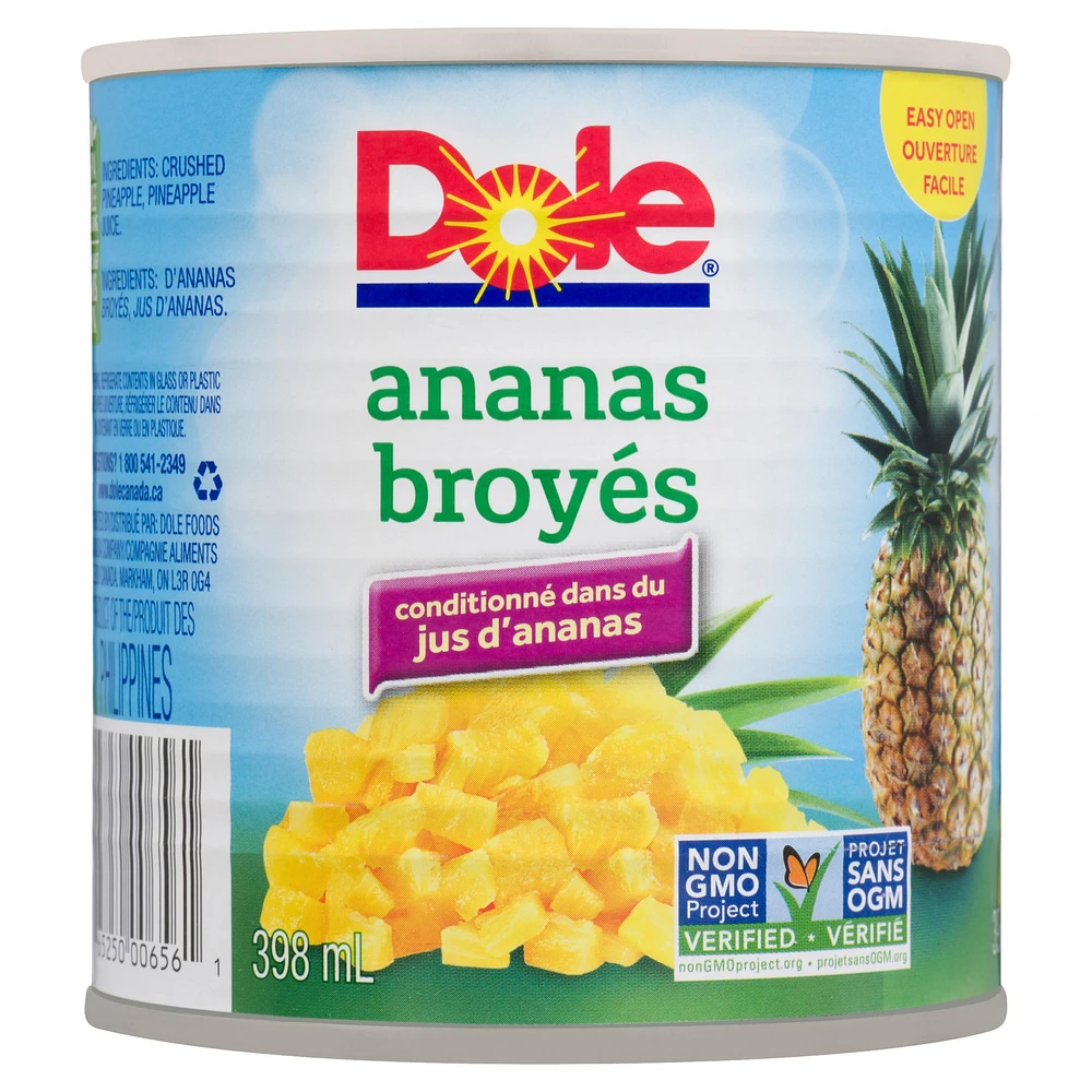 Dole Crushed Pineapple in Pineapple Juice, 398 mL