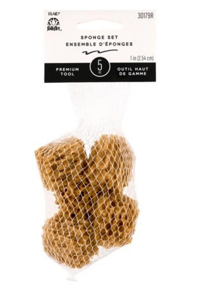 Accessoires de peinture FolkArt – Éponges format économique 5 paquets d'éponges de mer