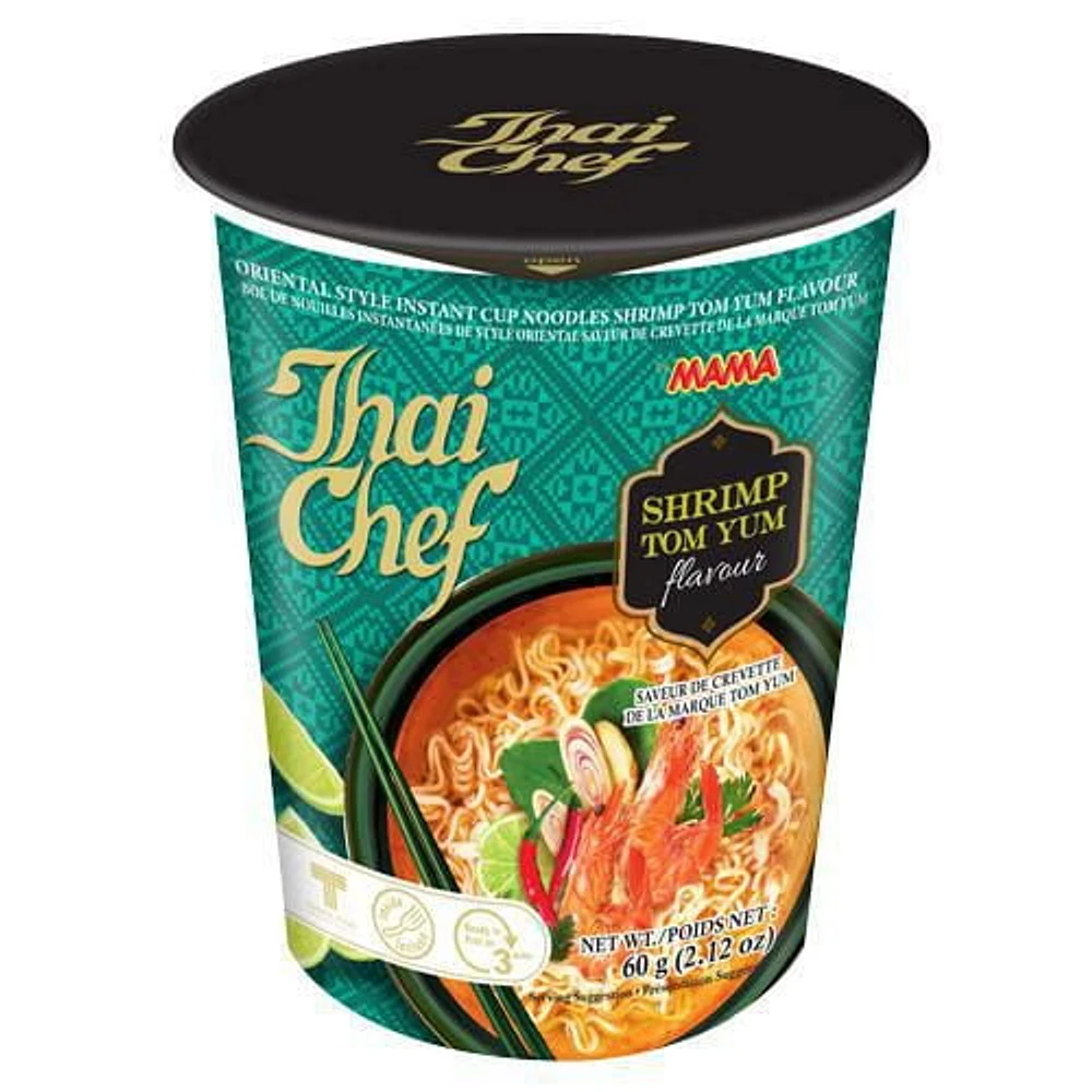 Thai Chef Instant Cup Noodles Shrimp Tom Yum Flavour, 60 g