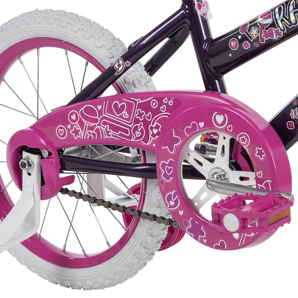 Movelo Razzle Vélo de 16 pouces pour filles, Rose / Violet Âges 4-6