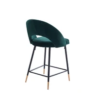 TABOURET DE COMPTOIR EN VELOURS DE COULEUR VERTE