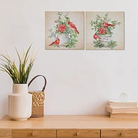 Art Mural En Bois Cardinal - Lot De 2