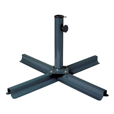 CorLiving Adaptable Dark Grey Steel T-Shaped Patio Umbrella Stand