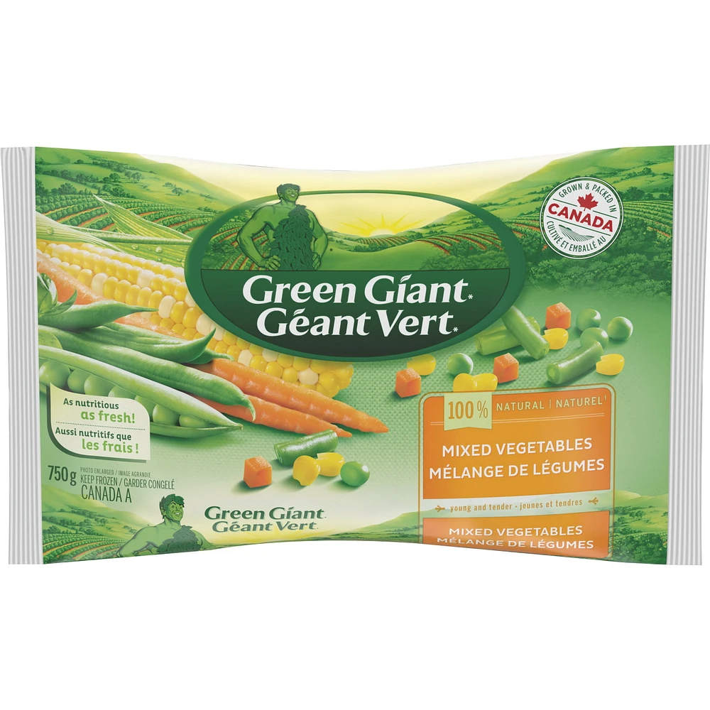 Green Giant Légumes Mixtes Congelés, Cultivé et emballé au Canada, 750 g (Garder Congelé) Green Giant Légumes Mixtes Congelés 750g