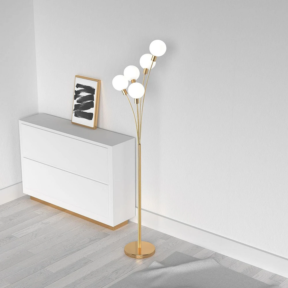 Dainolite 306F-AGB Aged Brass Floor Lamp