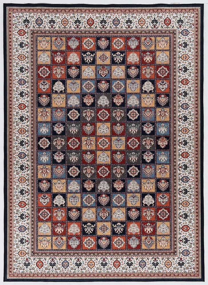 Tapis Emerald Barton noir & crème de 6 pi 7 po x 9 pi 7 po