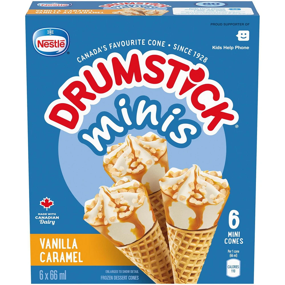 NESTLÉ® DRUMSTICK® Minis Vanilla Caramel Cones 6 x 66 ml