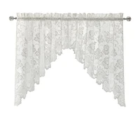 Loft Living Louis Transparent Passe-tringle Swag Valance 72 x 32 in Blanc