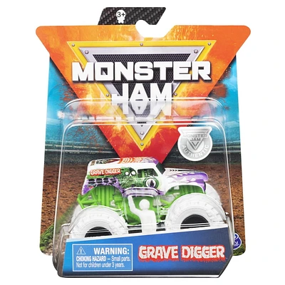 Monster Jam, Official Grave Digger Monster Truck, Die-Cast Vehicle, Inverse Trucks Series, 1:64 Scale