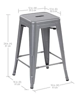 Ensemble de 4 tabourets de bar en métal de 24 po de Mainstays - Multicolores