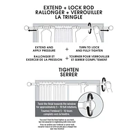 Maytex Smart Rods Twist and Shout Adjustable Tension Window Curtain Rod, Adjusts 48" to 84"