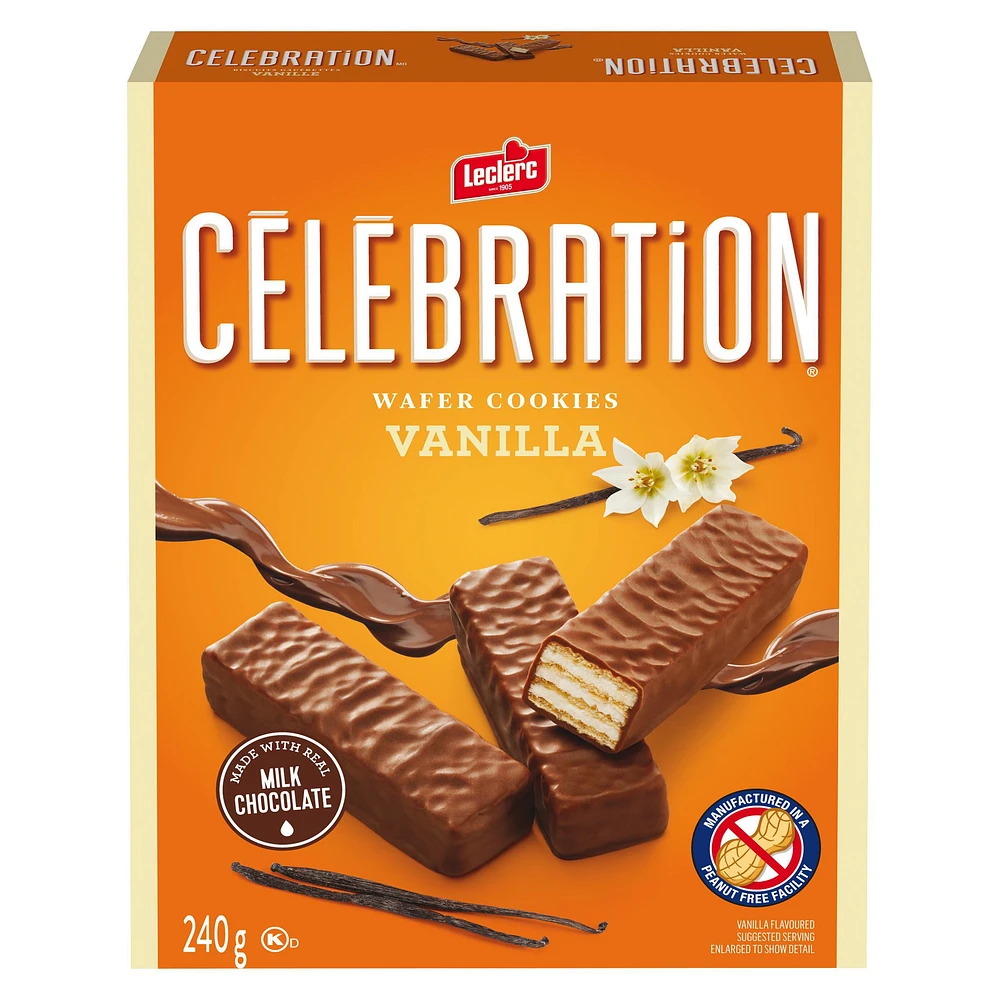 Celebration Leclerc Vanilla Wafer Cookies, 240 g/Boxed Wafer Cookies