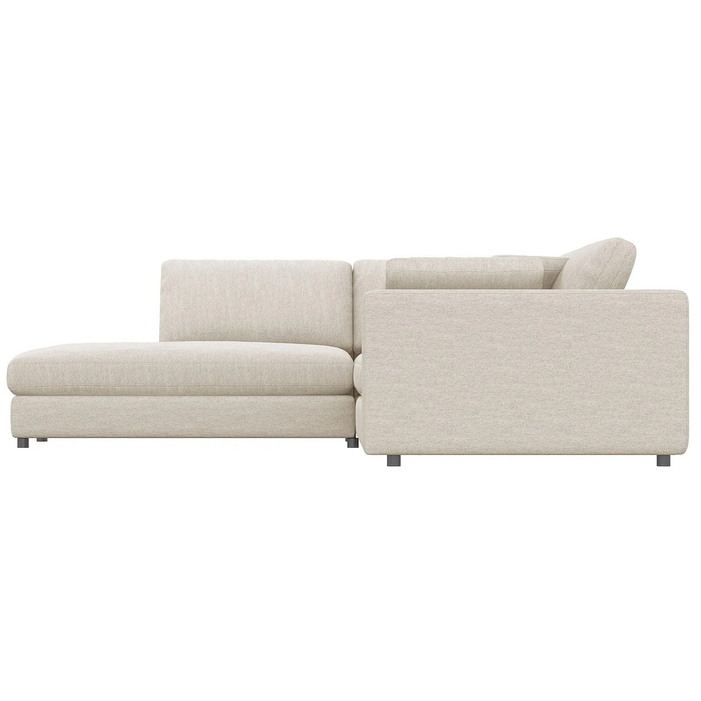Joelle Sofa sectionnel 2 pièces 128 po avec chaise à gauche