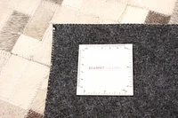ECARPETGALLERY 8'0" x 10'3" Contemporary Cowhide Patchwork Handmade Area Rug for Living Room, Dining Room and Bedroom in Ivory