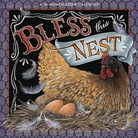 Hopper Studios Bless This Nest 2024 12x24 Inch Square Wall Calendar, 9781773727950