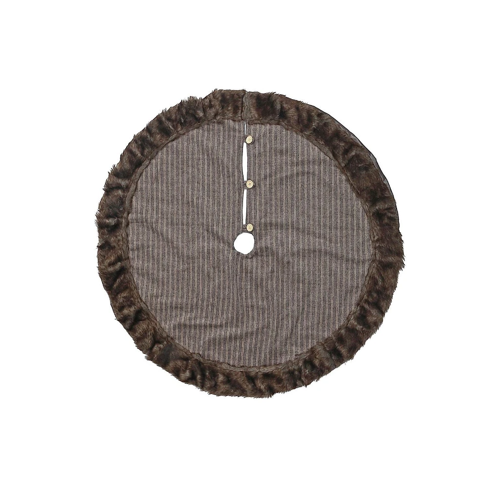Bordure Et Bouton De Jupe D'Arbre En Tissu À Rayures
