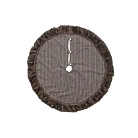 Bordure Et Bouton De Jupe D'Arbre En Tissu À Rayures