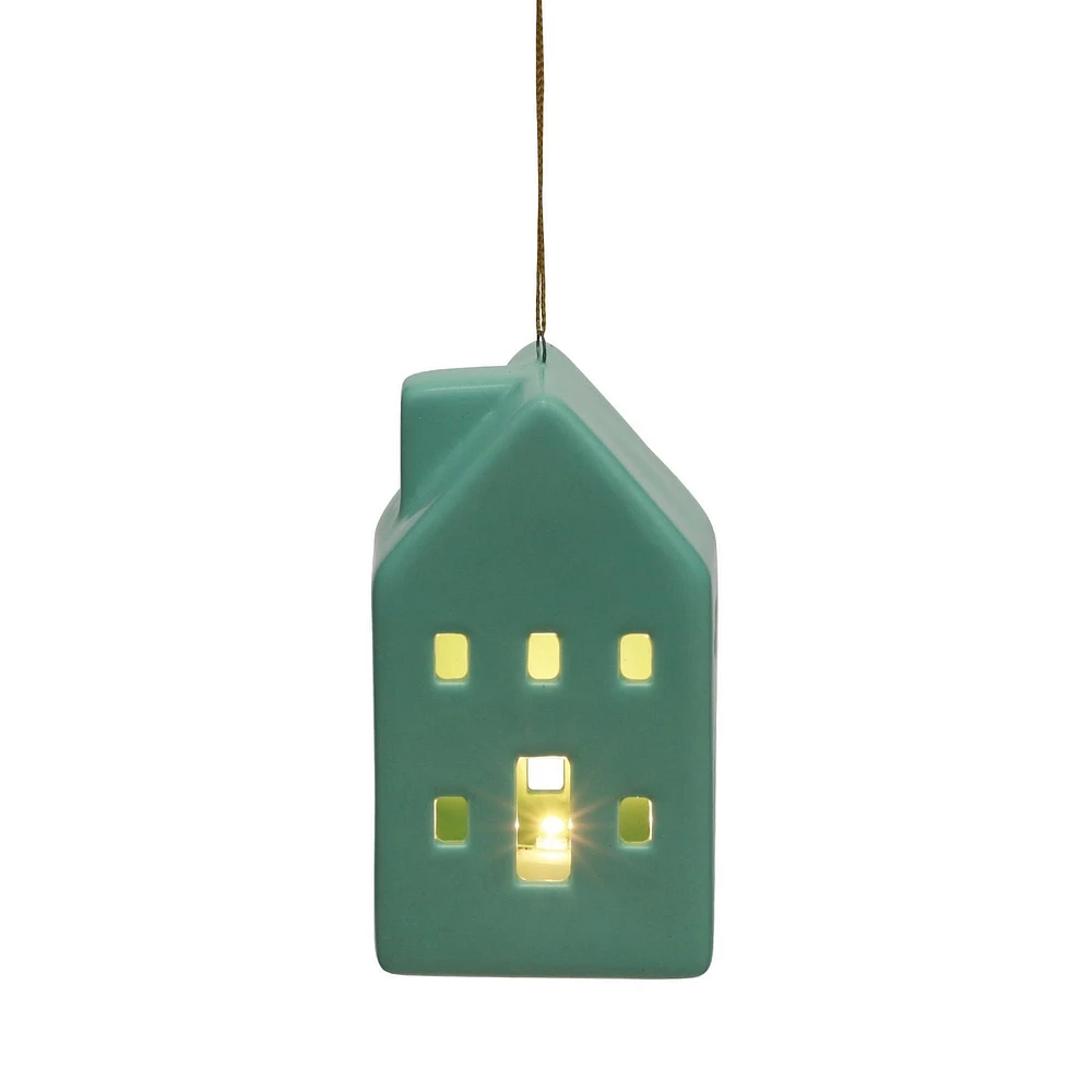 Temps de vacances ensemble de 3 ornement de maison LED