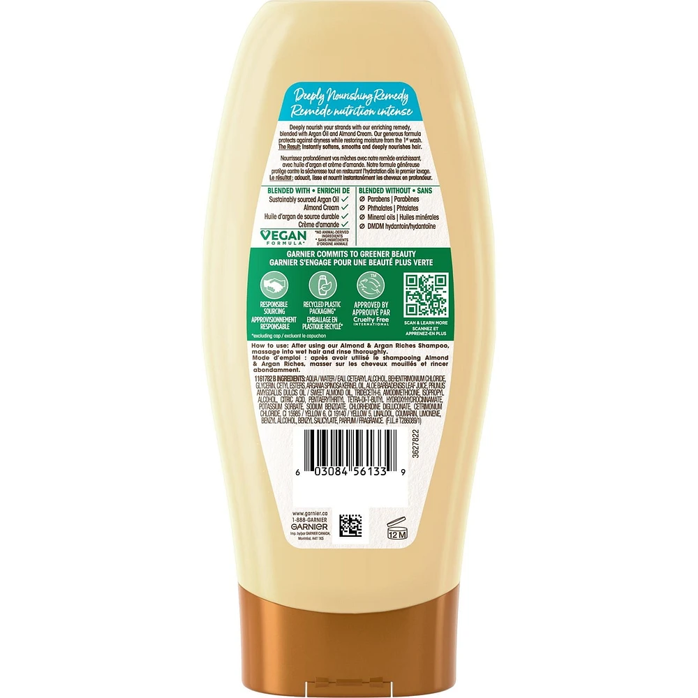 GARNIER Whole Blends Almond & Argan Riches Pour cheveux très secs, indisciplinés Conditioner, 650 mL Après-shampooing, 650 ml