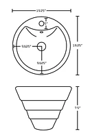 American Imaginations -in. W Above Counter White Bathroom Vessel Sink Set For 1 Hole Center Faucet AI