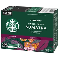 Starbucks® Sumatra Single-Origin Dark Roast Ground Coffee K-Cup® Pods 24 ct Box, 24 EA