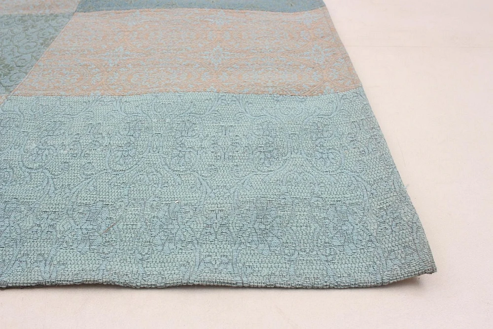 ECARPETGALLERY Tapis Fait à la Main pour Salon, Salle à Manger et Chambre à Coucher Contemporain Collection Collage 5'8" x 7'8" en Bleu