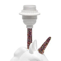 Simple Designs Lampe de table licorne blanche étincelante