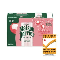 Maison Perrier Forever Lychee, Sparkling Water Beverage, Natural Lychee Flavour, No Calories, No Sweeteners, No Sodium, Sourced & Bottled In France, 2.6 L