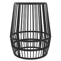Table d’appoint en osier pour patio HOMETRENDS – Noir Antirouille, tous les temps