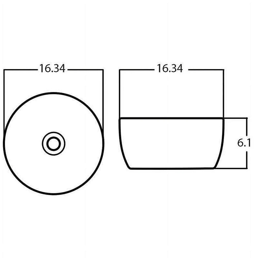 American Imaginations 14.09-in. W Above Counter Olive Bathroom Vessel Sink For Wall Mount Wall Mount Drilling AI-28004