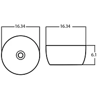 American Imaginations 14.09-in. W Above Counter Olive Bathroom Vessel Sink For Wall Mount Wall Mount Drilling AI-28004